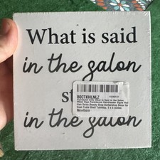 Hairstylist Gifts What Is Said in the Salon Wood Sign Farmhouse Hairdresser S...
