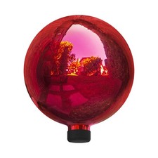Glass Gazing Globe 10 Inch Diameter Indoor Outdoor Yard Decor Red Alpine