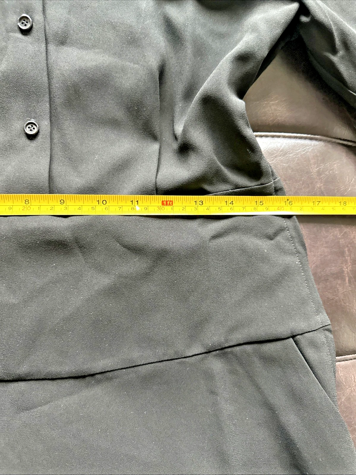 Abito Camicia Coach Donna Taglia 8 Nero Bottoni Svasato Collo Rimovibile Nero