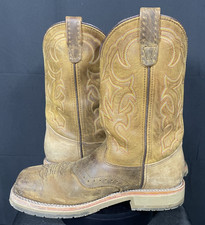 Double H Dwight Mens 9.0 D |Brown| 11" Steel Square Toe Western Boots DH3567 LN