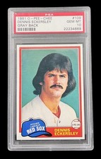 1981 o-pee-chee #109 dennis eckersley; grey back OPC variation PSA 10  (POP 1)