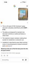 CML Hardware 50 Pack 1 Gang Decorator Wall Plate