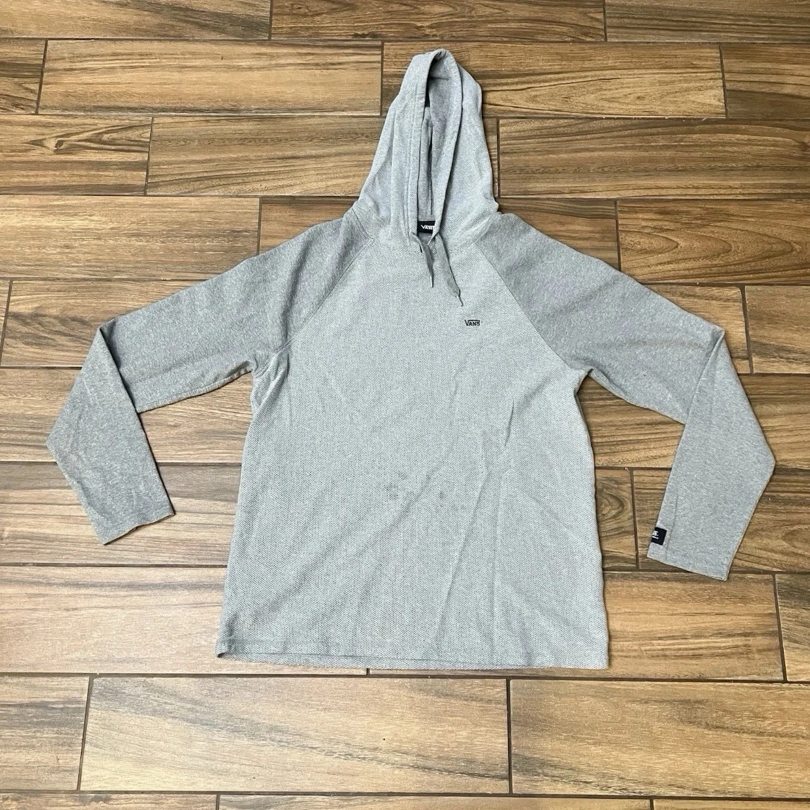 Vans Thermal Hoodie Mens XL Gray Long Sleeve Lightweight Pullover Skate