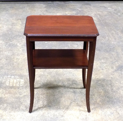 Vintage Mid Century Mersman Solid Mahogany Side Table Tier Shelf MCM 1950s