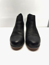 SOREL Women's Size 6 Evie Boot Black Suede Leather Wedge Ankle Boot