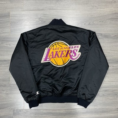 Vintage 80S Starter Los Angeles Lakers Satin Jacket Large RARE
