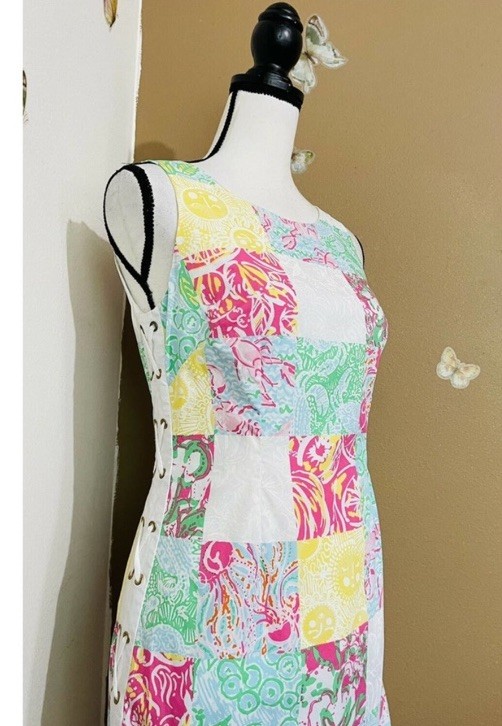 Lilly Pulitzer Multi State Patch Patchwork Delia … - image 5