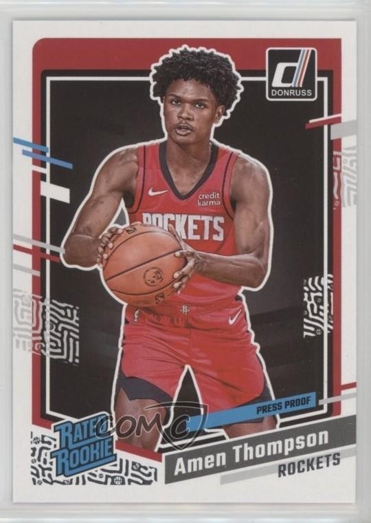 2023 Panini Donruss Rated Silver Press Proof Amen Thompson #206 Rookie RC 1n22