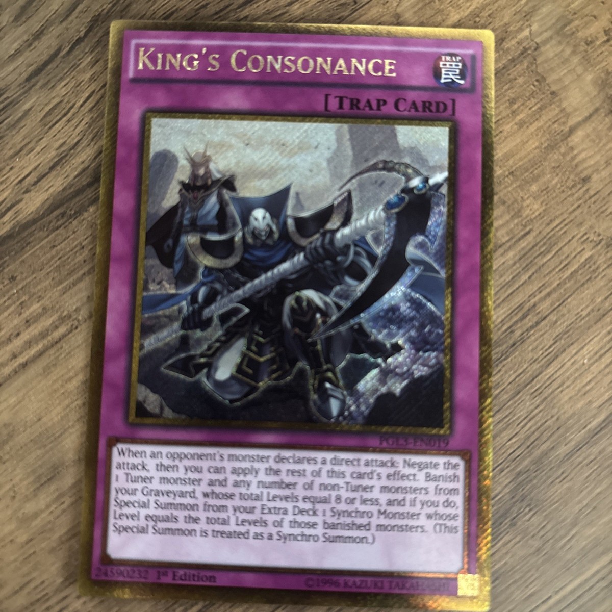 Yu-Gi-Oh! King's Consonance Card (PGL3-EN019) | Gold Secret Rare 1st Edition - Premium Gold Infinite Gold