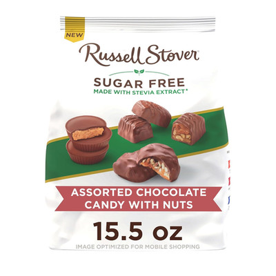 Sugar Free Assorted Chocolate Candy with Nuts, 15.5 Oz. Bag (26 Pieces)