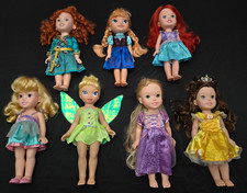 Lote de 7 muñecas Disney Princess Toddler - Belle Ariel Rapunzel Merida Tinker Bell