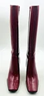 Nine West Womens Neola Cherry Red Leather Knee-High Square Toe Boots-10M