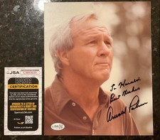 Arnold Palmer Signed Auto 8 x 10 Golf Photo To Harold, Best Wishes JSA COA