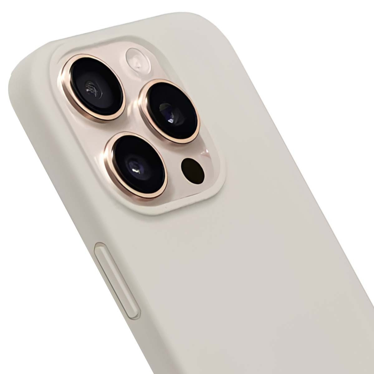 Coque iPhone 16 Pro silicone beige Crong antichoc souple