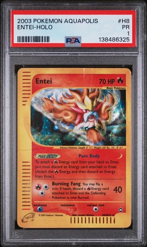 2003 Pokemon Aquapolis Entei Holo PSA 1 PR #H8