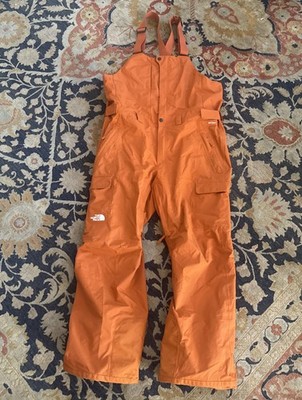NORTH FACE Men's Large Rusty Orange Brown Freedom Bib Overalls Cargo Ski Pants