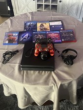 Sony PS4 Slim 1TB Bundle 2 Controllers 8 Games Jump Force, Spider-Man, MK11