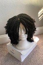Twisted Braid Wig Afro Kinky Curly Wig Crochet Twist Braided Natural Black Soft