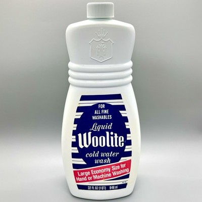 Vintage Empty Bottle Liquid Woolite Cold Water Wash 32oz Laundry Retro Prop USA