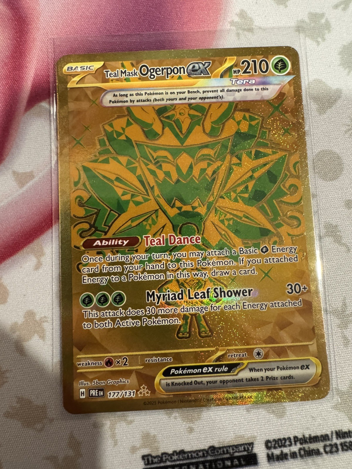 Teal Mask Ogerpon ex 177/131 Hyper Rare Prismatic Evolutions Pokemon NM