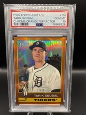 2025 Topps Heritage - Tarik Skubal #116 Chrome Orange Border /25 PSA 10