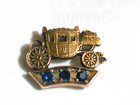 Fisher Body Pin 10K Gold Employee Service Award GM Solid 3 Sapphires 10 yr