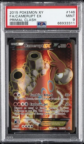 2015 POKEMON XY PRIMAL CLASH #146 FULL ART/CAMERUPT EX PSA 9