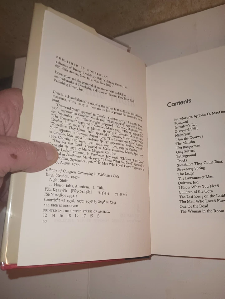 NIGHT SHIFT STEPHEN KING HARDCOVER FIRST EDITION EARLY PRINTING $19.95 ON DJ WOW - Image 4 of 4