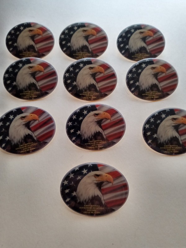 Lot of 10 American Eagle Double Pinback Larry Mattera 2003