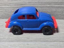 Vintage VW Volkswagen Sedan Bug Strombecker Model Toy Car Blue red Made in USA