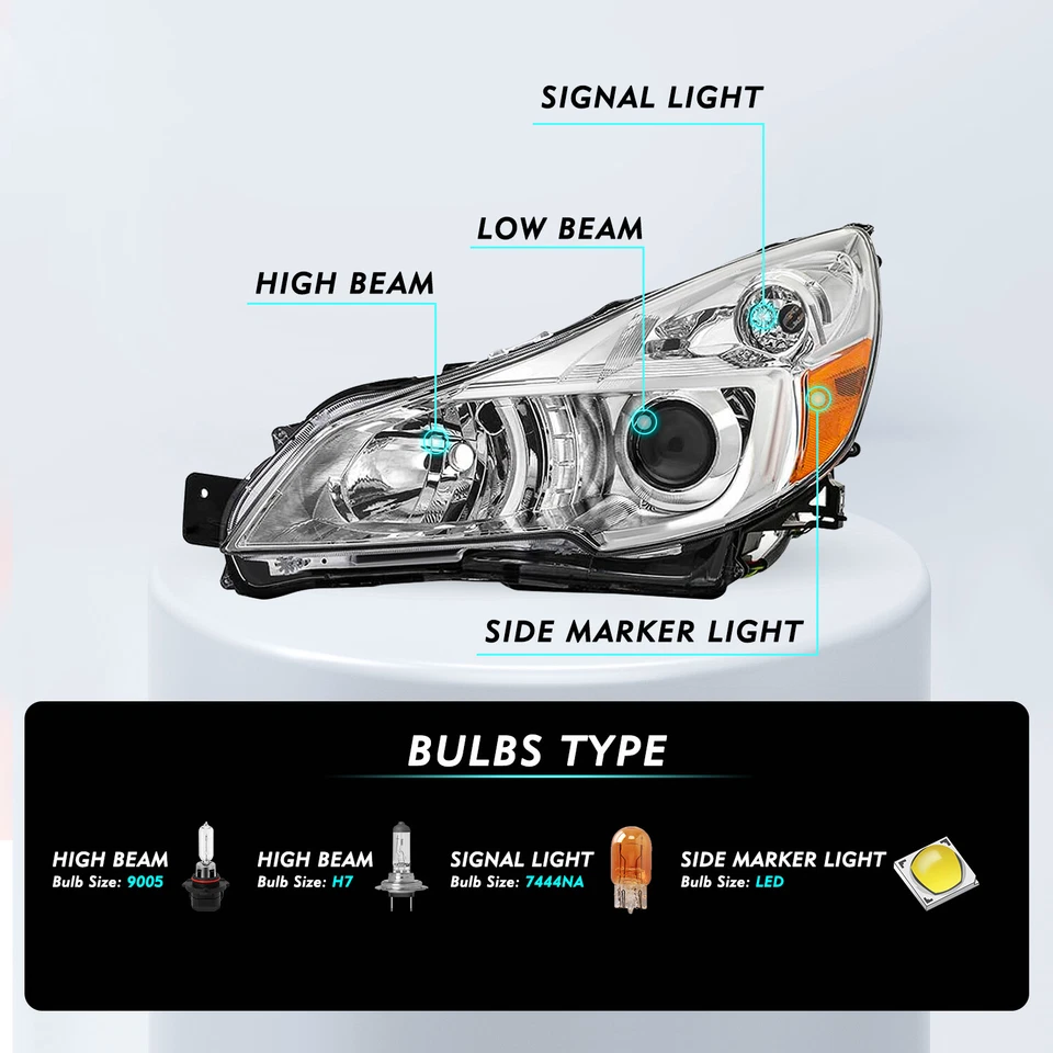 Para 2010-2014 Subaru Outback Legacy projetor 2 peças conjunto de faróis L+R 10-14 - Imagem 2 de 4