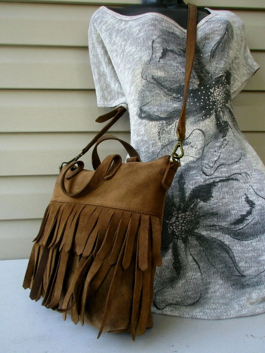 suede fringe crossbody bag