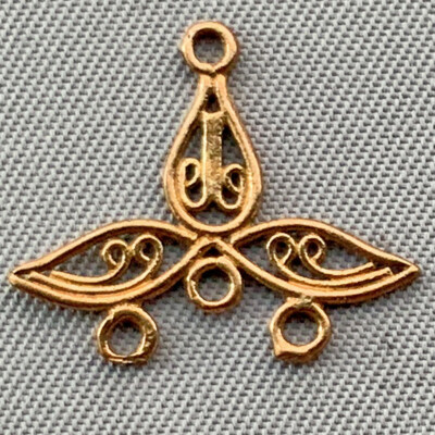 Filigree Trillium Leaf 4 Loop Links 14x16mm Shibuichi Q20 Per Pkg