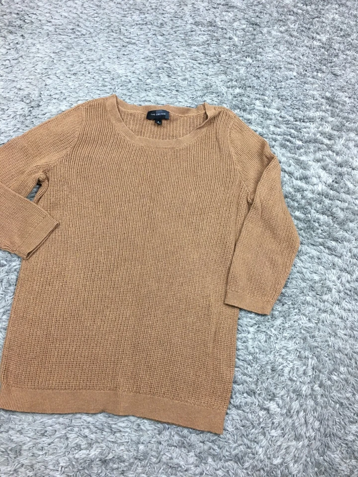 Suéter The Limited Mujer Talla Pequeña Marrón Manga Larga Tejido Manga 3/4 Foto 2 de 4