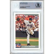 John Franco Signed 2004 Topps Total #31 New York Mets Beckett BAS Slabbed Auto