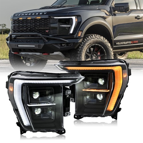 Full LED Headlights For Ford F-150 14th Gen P702 2021 2022 2023 Front Lamps Pair - Picture 16 of 21