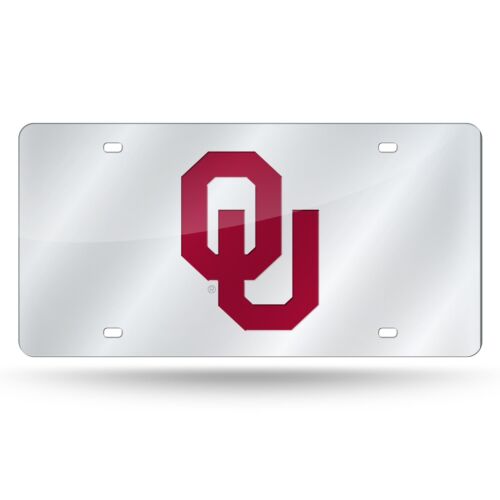 Oklahoma Sooners Mirrored Laser Cut License Plate Laser Tag