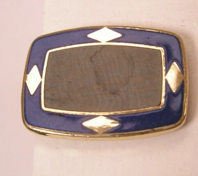 Black & Blue Enamel Vintage SMALL TINY Tie Bar Clip simple plain quality - Image 3 of 4