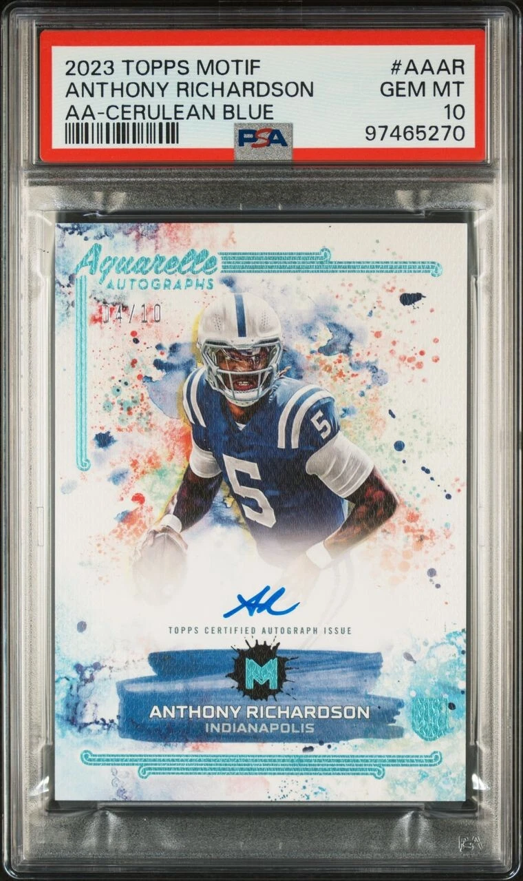 Anthony Richardson Topps Motif Aquarelle Autographs #AAAR Cerulean Blue