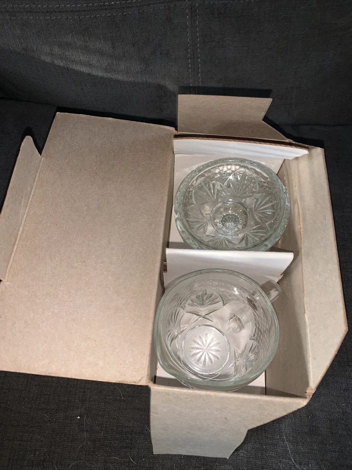 J.G. 复古 Luminarc Durand 精细水晶 3 件套糖和奶油套装原装盒 — 第 2/3 张图片