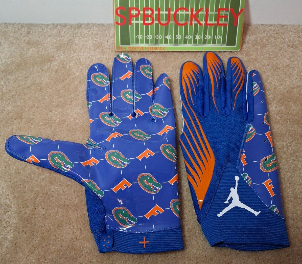NIKE JORDAN FLY NCAA FLORIDA GATORS RECEIVER FOOTBALL GLOVES, NWOT