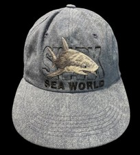 De colección Años 80-90 Bordado Tiburón Mar Mundo Ajustable Espalda Sombrero Gorra de Pelota Nuevo