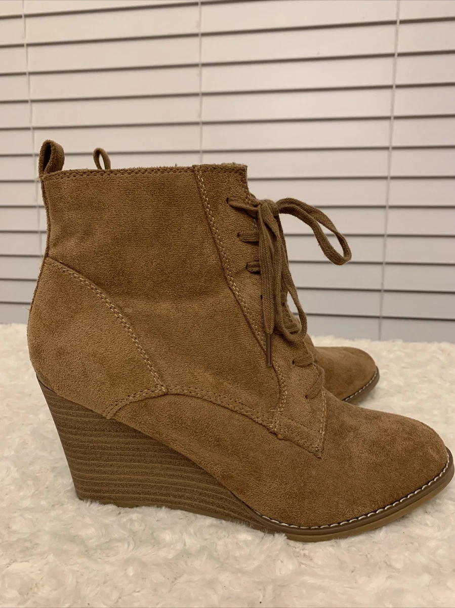 Cognac wedge sale booties
