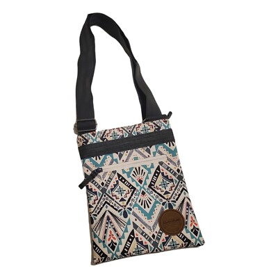 Dakine Cross Body Bag Shoulder Purse White Grey Teal Aztec Southwest 8''X10''