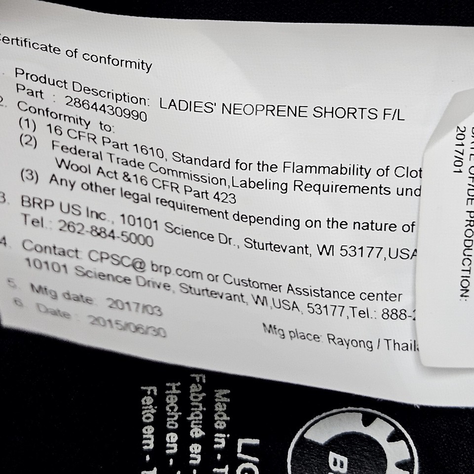 NWT BRP Seadoo Womens Neoprene Shorts Watersports Jetski Waterski