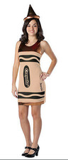 Crayola Bronze Crayon Halloween Costume Tank Dress and Hat Teen Sizes 13-16