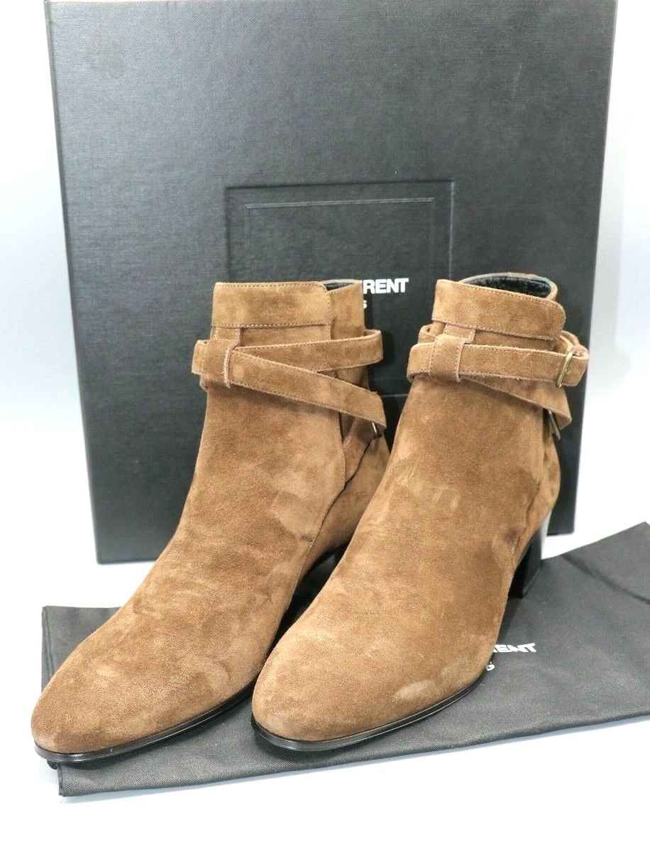 Stivaletti Saint Laurent Blake 40 Jodhpur con fibbia marrone taglia 37 5 7