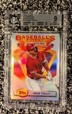2020 FINEST FLASHBACKS MIKE TROUT ALL STARS REFRACTOR PR 50 SP *BGS 9 MINT+++