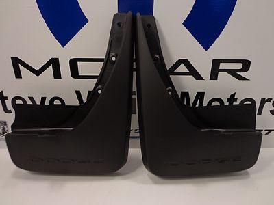 09-20 Dodge Journey New Rear Flat Molded Splash Guards Black Mopar Factory OEM