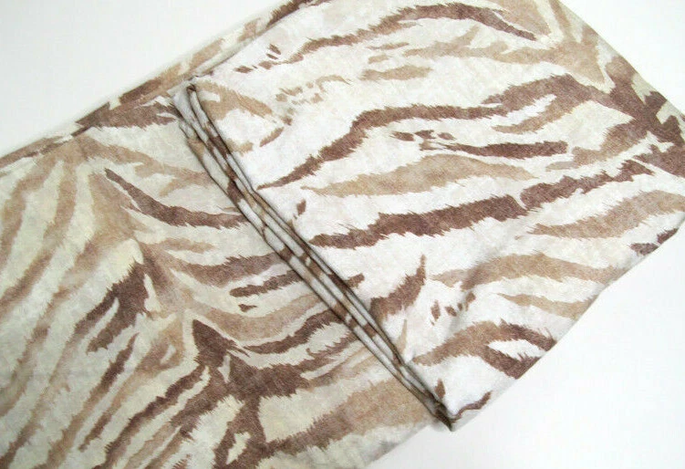 Funda nórdica Pottery Barn marrón tema safari rayas cebra algodón doble Foto 2 de 4